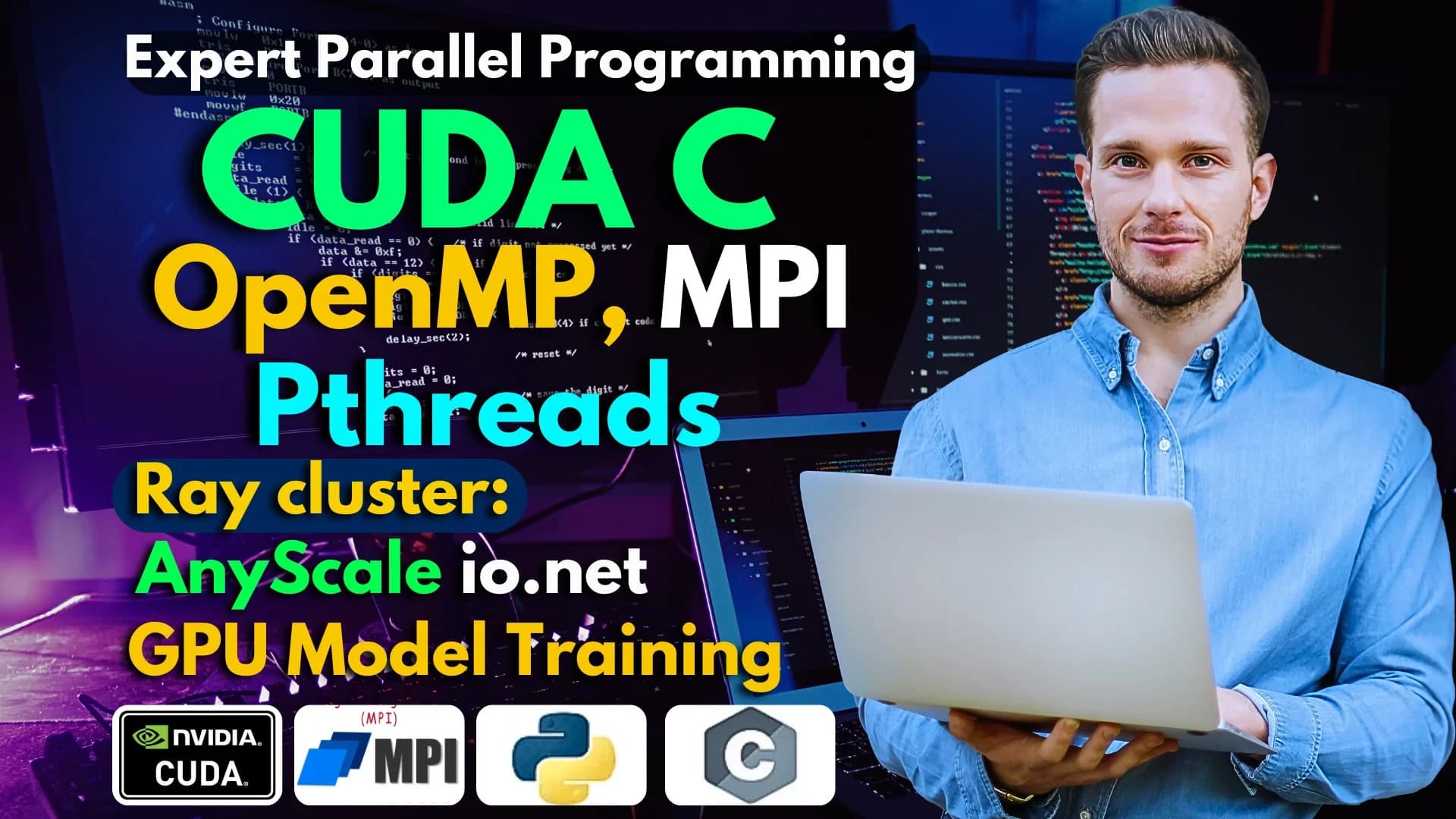 I will write parallel programming in cuda openmp mpi pthreads ray cluster