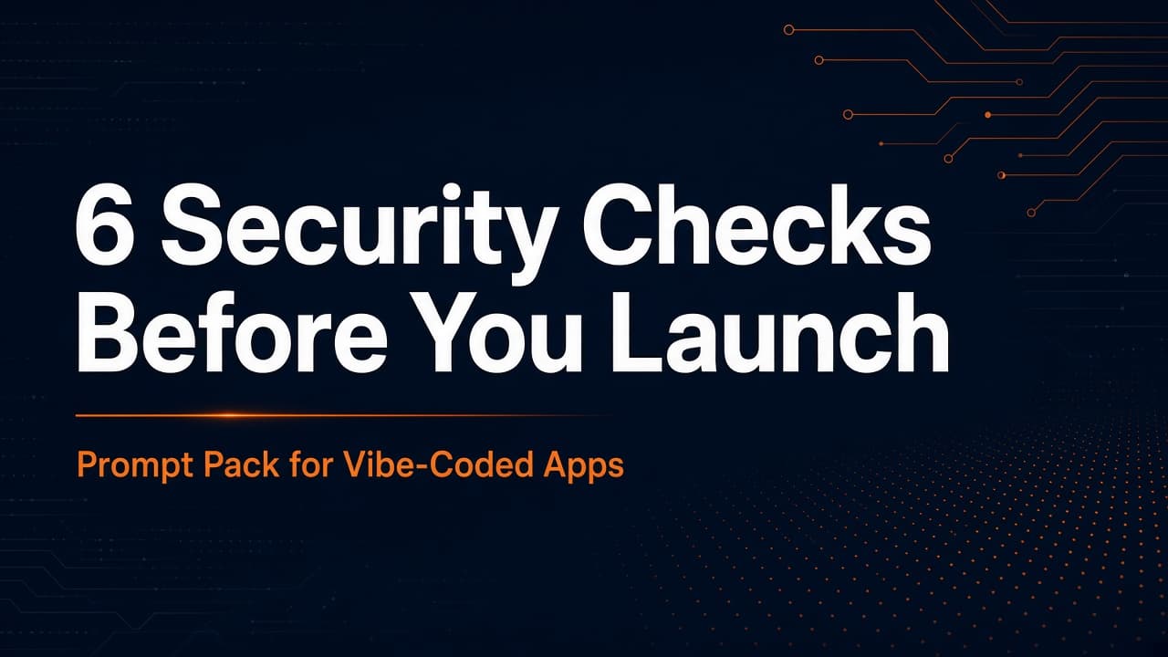 6 Security Checks Before You Launch: Prompt Pack 6 Security Checks Before You Launch prompt pack cover